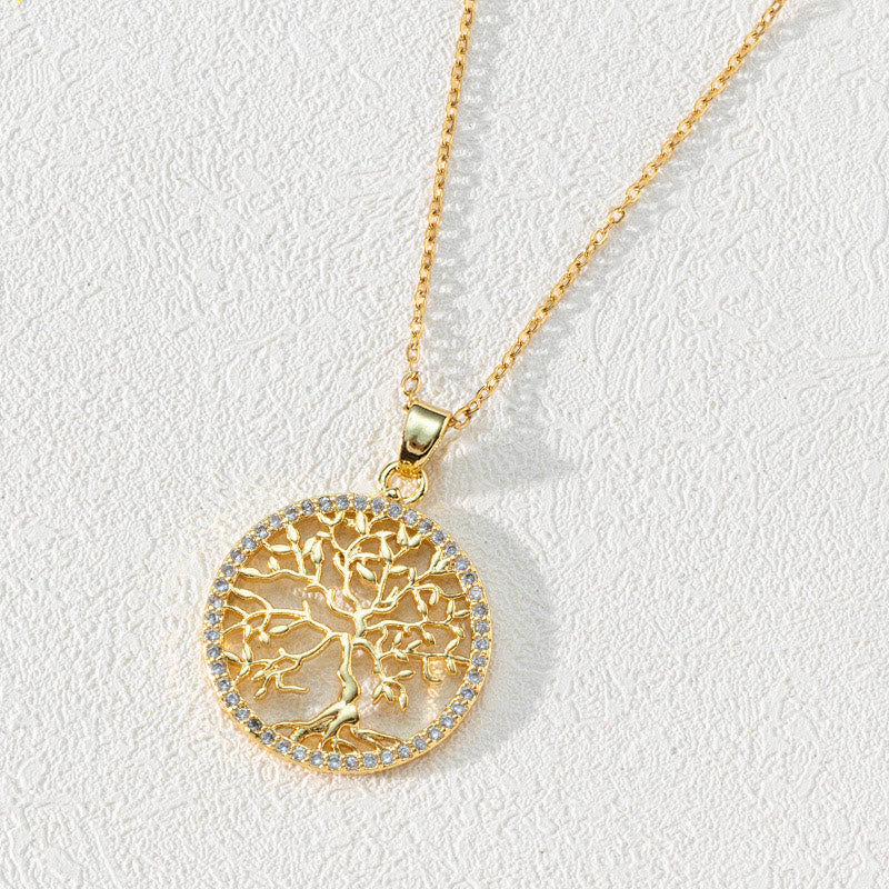 Luna - Collier pendentif arbre de vie en zircone