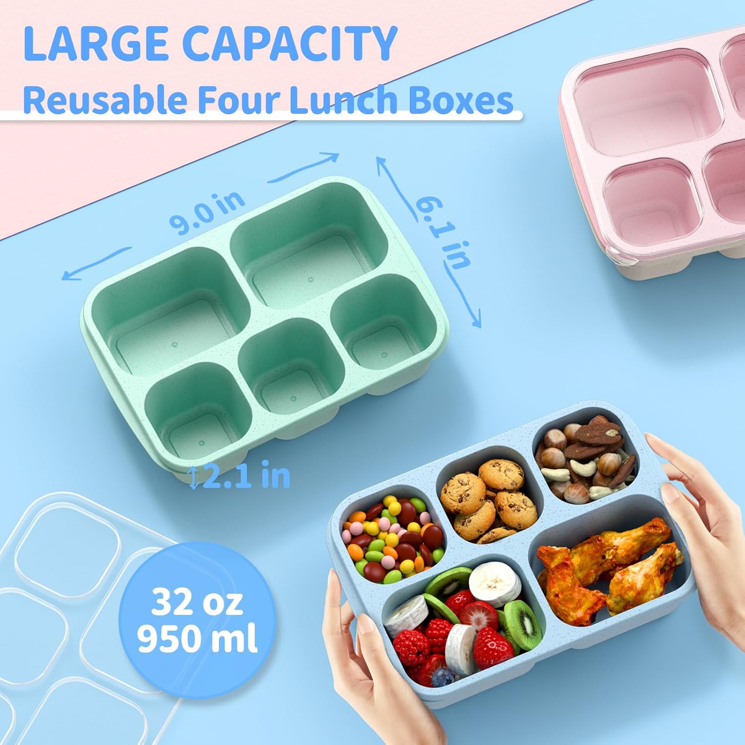 BentoBox - Set Contenants Repas Stylés 4 Pièces
