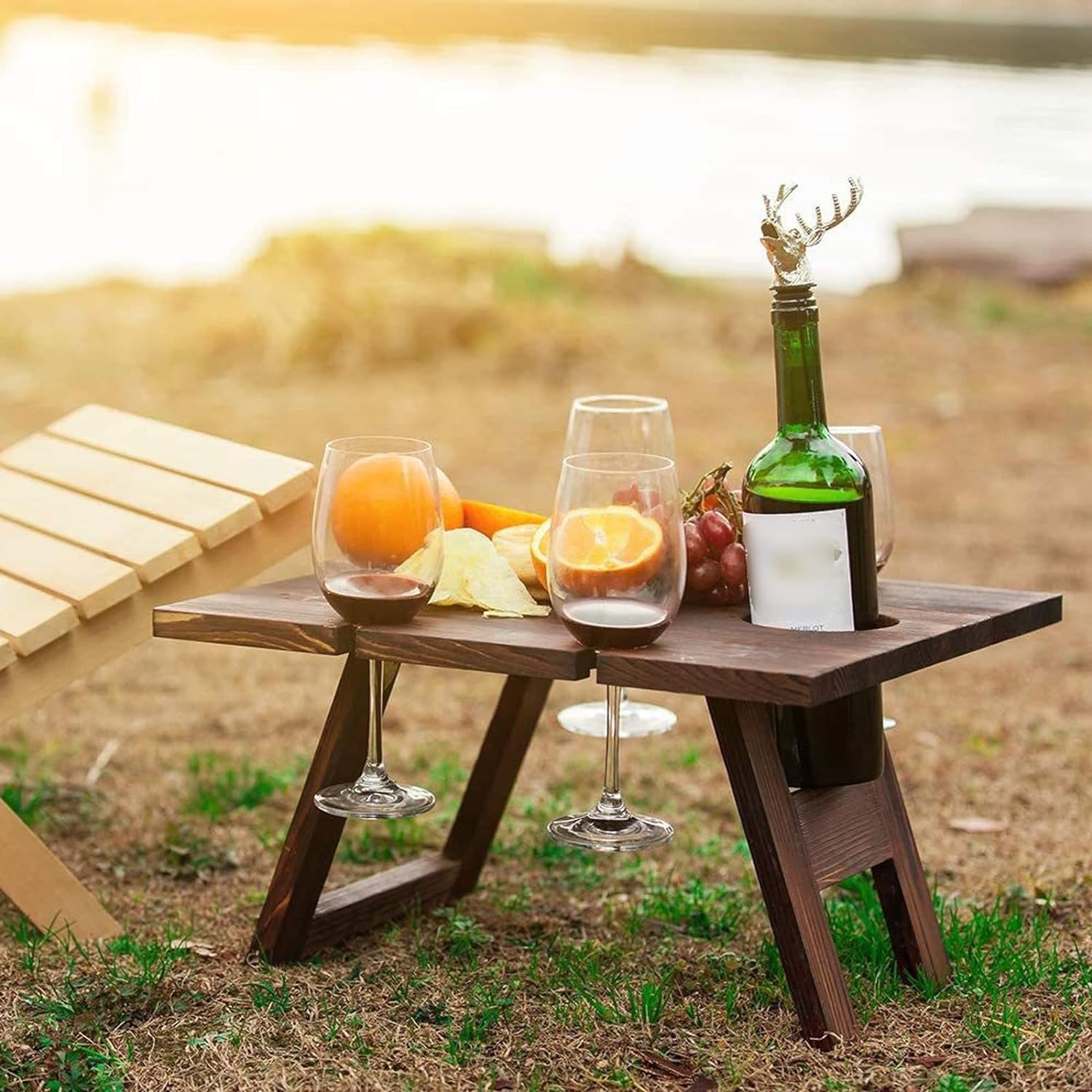 WoodenWine RackTable - Rangement Vin Portable Stylé