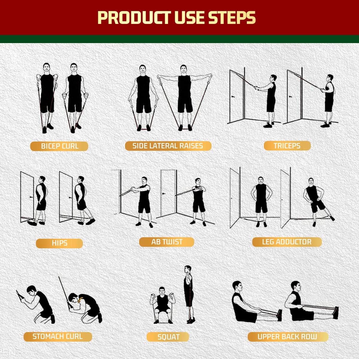 PowerGrip - Bandes de Résistance Poignées Durables