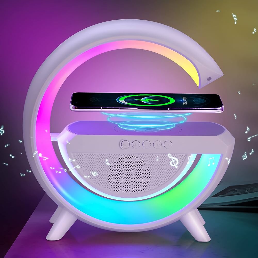 GlowHub - Enceinte Rechargeable Réveil et Veilleuse RGB