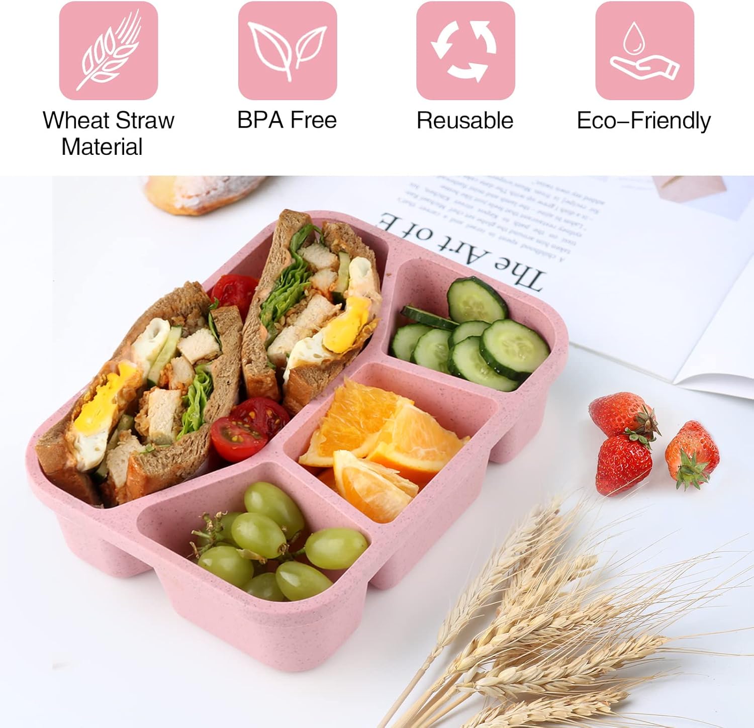 BentoBox – Set de 4 Boîtes Snacks Compartimentées