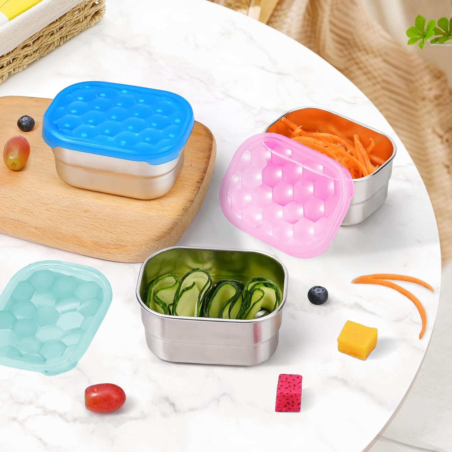 SnackGuard – Boîtes Snack Inox Couvercle Silicone