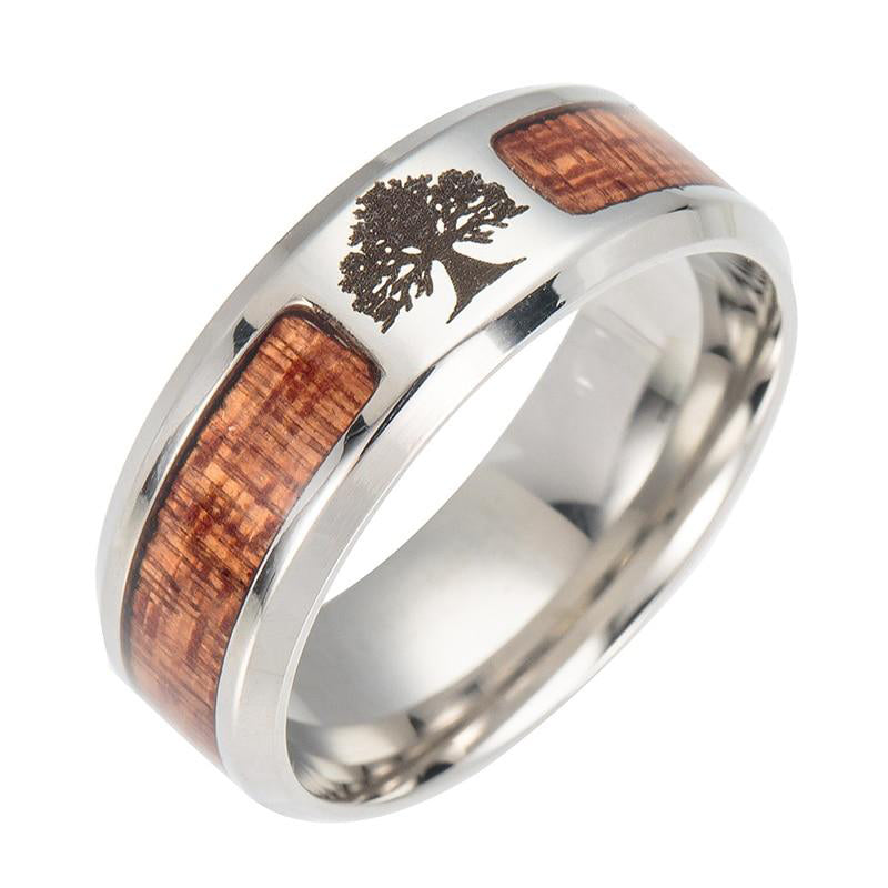 Elina - Bague arbre de vie en acier inoxydable pour femme