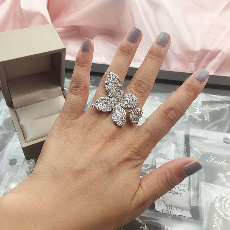 Bague Oversized Pétale de Fleur Argent 925 - Statement