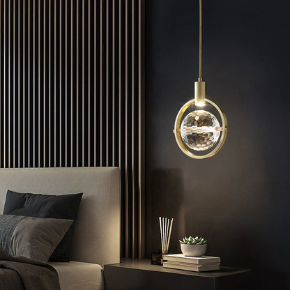 Cristalléa – Suspension LED en Anneau Ornée de Cristaux Étincelants | Élégance et Luxe Contemporain