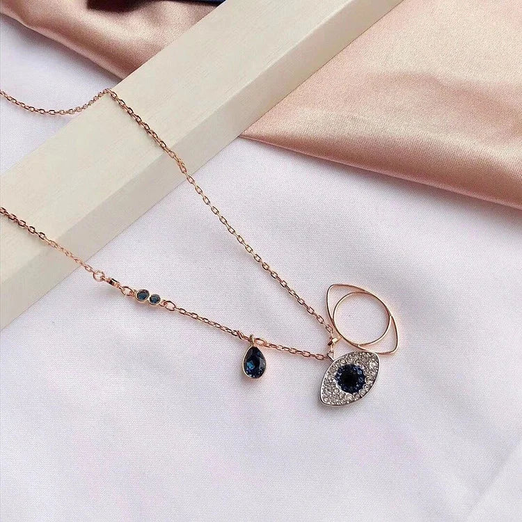 Amira - Set collier et bracelet mauvais œil en or rose