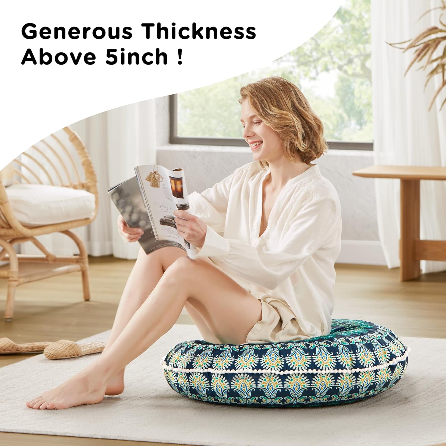 MandalaCushion – Coussin Méditation Bohémien Sol