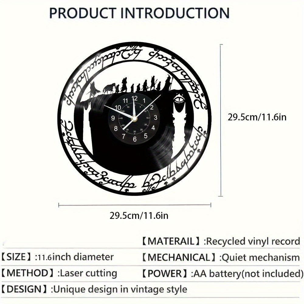 MythicWarrior - Horloge Murale Guerrier en Vinyle Recycle
