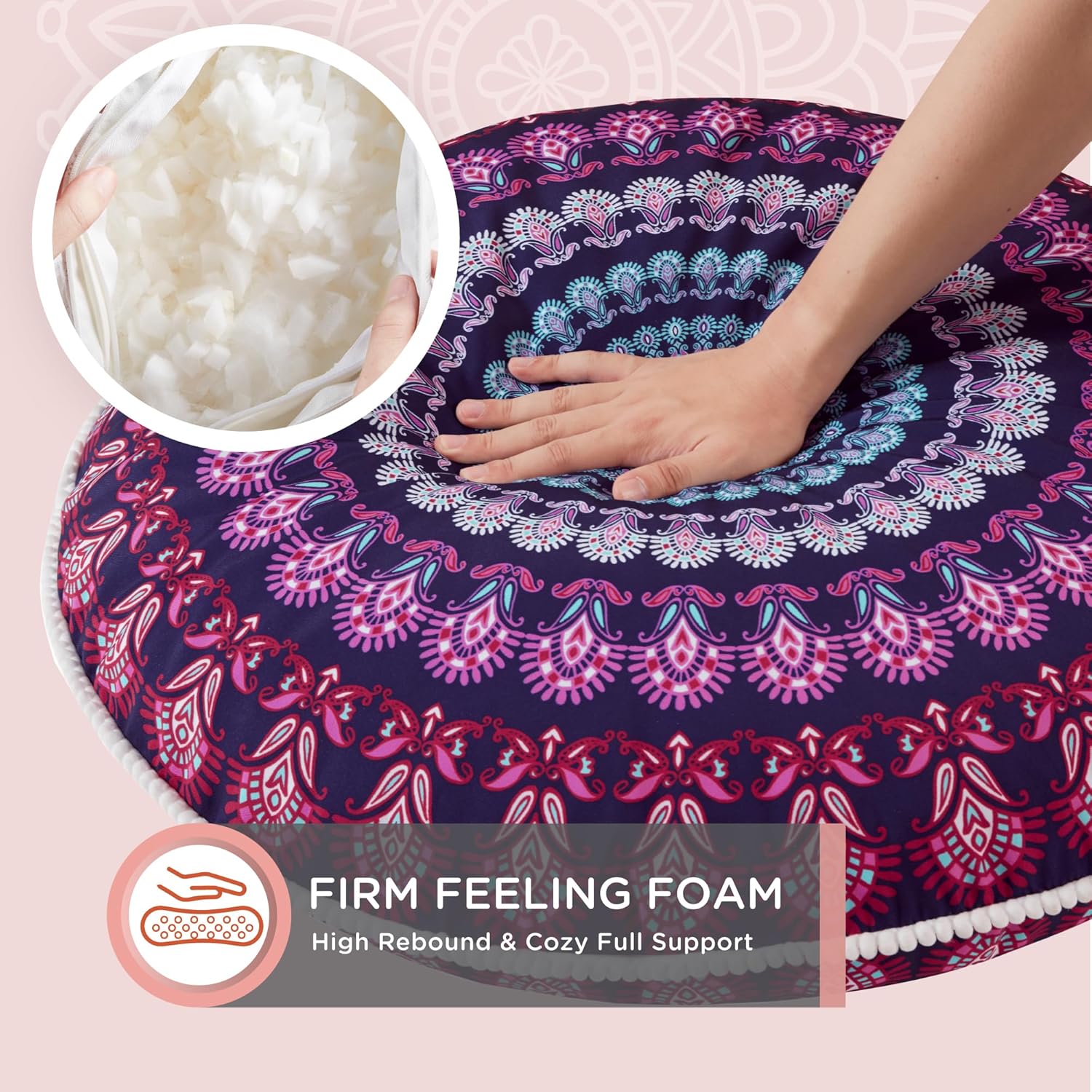 MandalaCushion – Coussin Méditation Bohémien Sol
