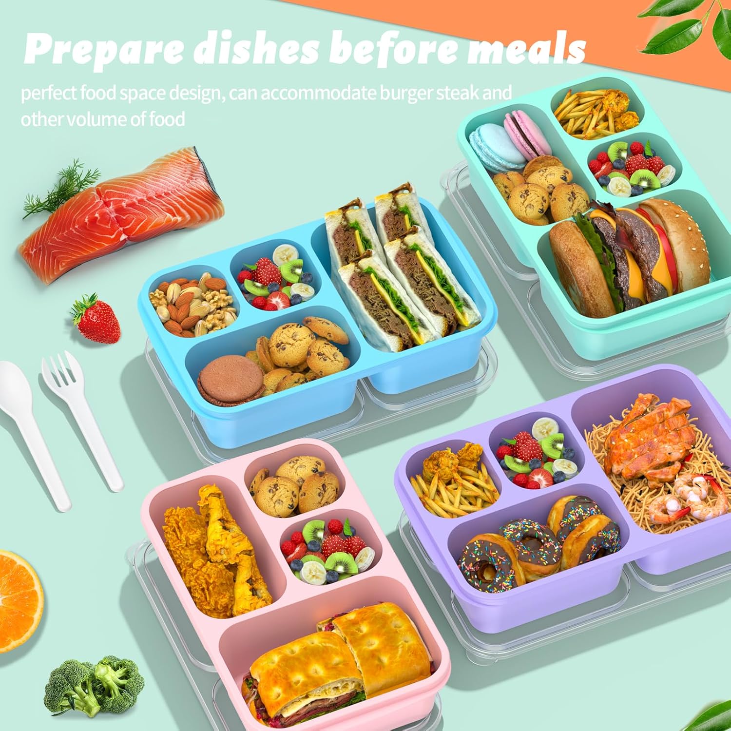 BentoBox - Set Contenants Repas Stylés 4 Pièces