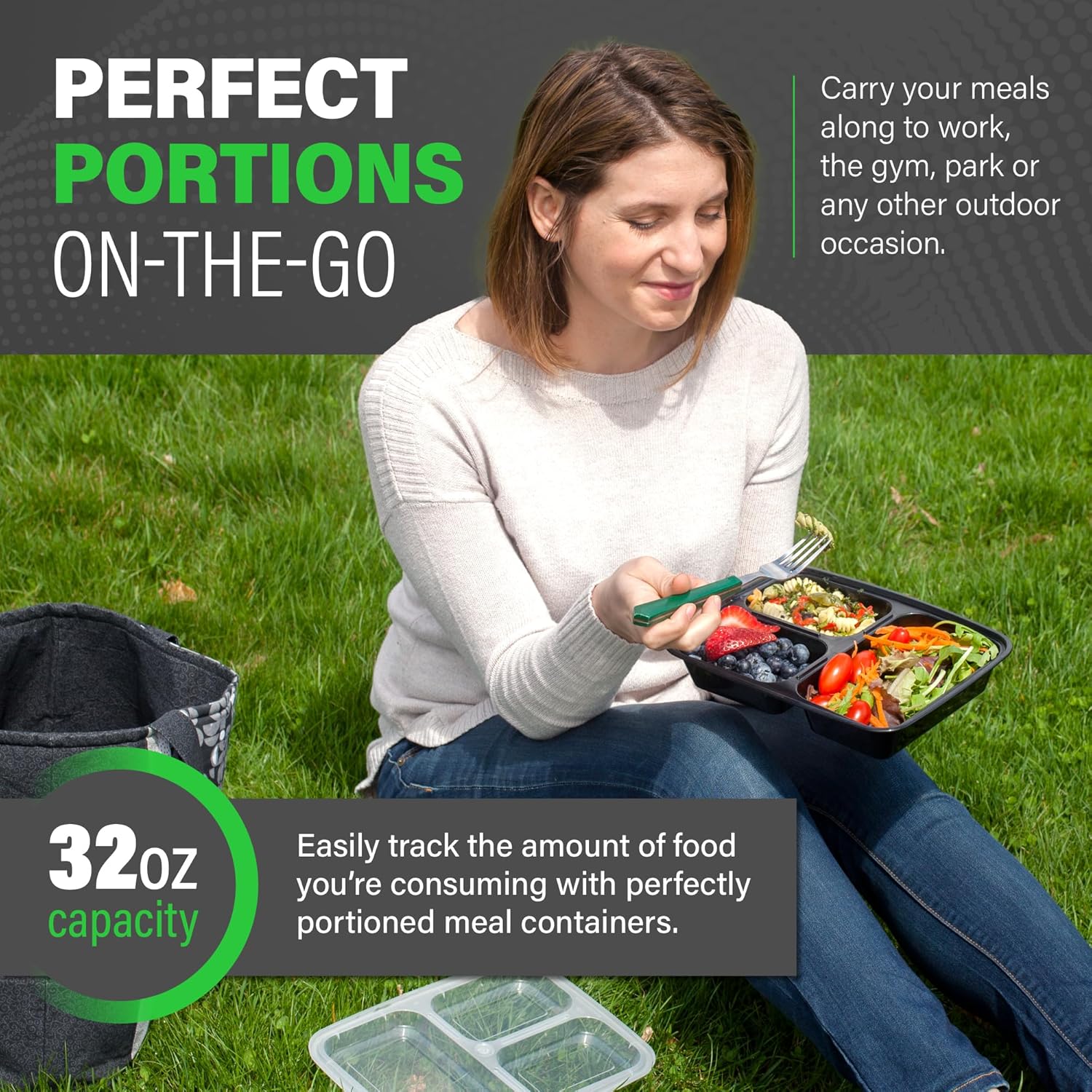 PrepMaster - Bento Box 3 Compartiments 900ml (20 pcs)