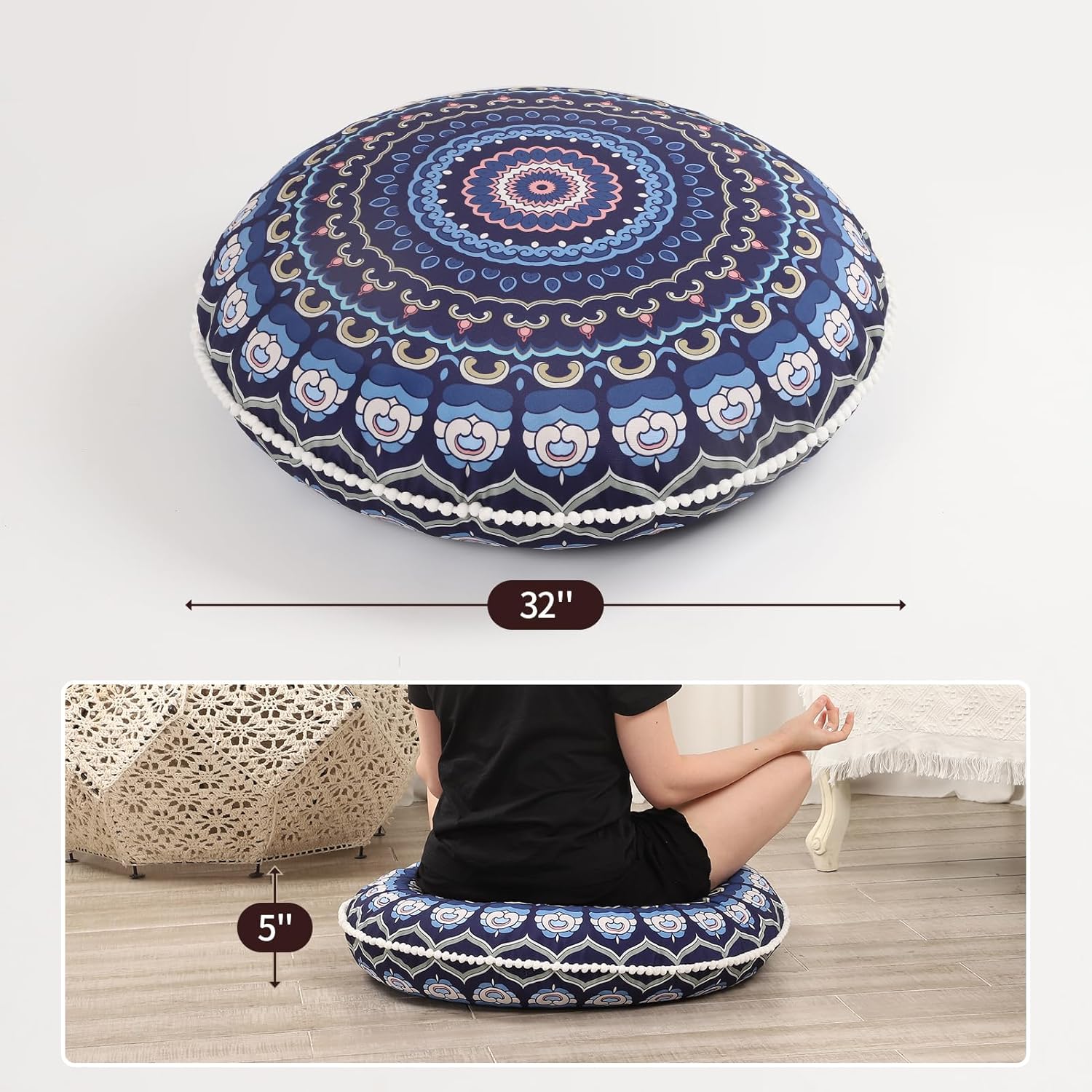 MemoryZen - Grand Coussin Méditation Mémoire de Forme