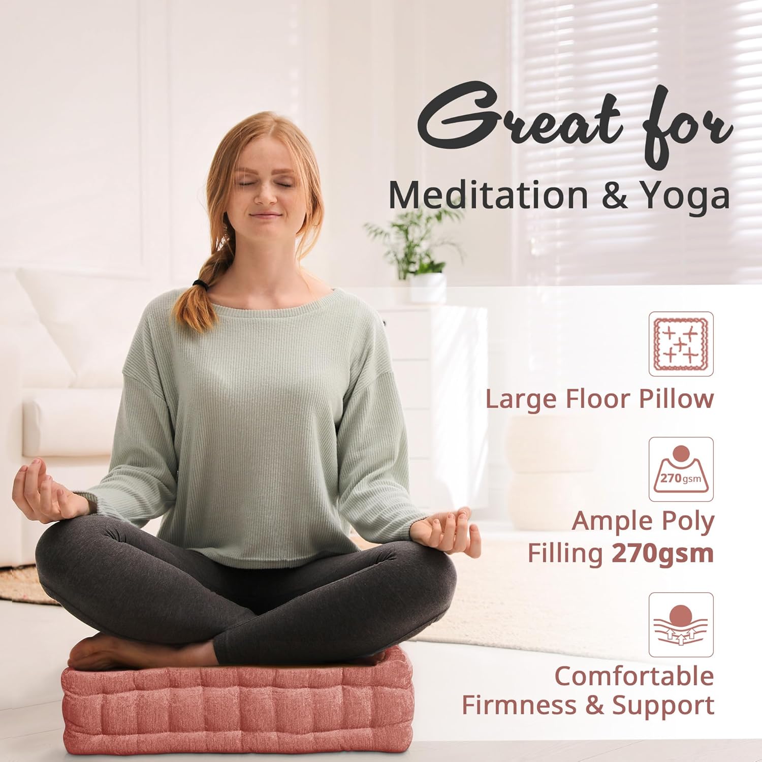 ZenComfort - Coussin Méditation Chenille Luxueux Sol