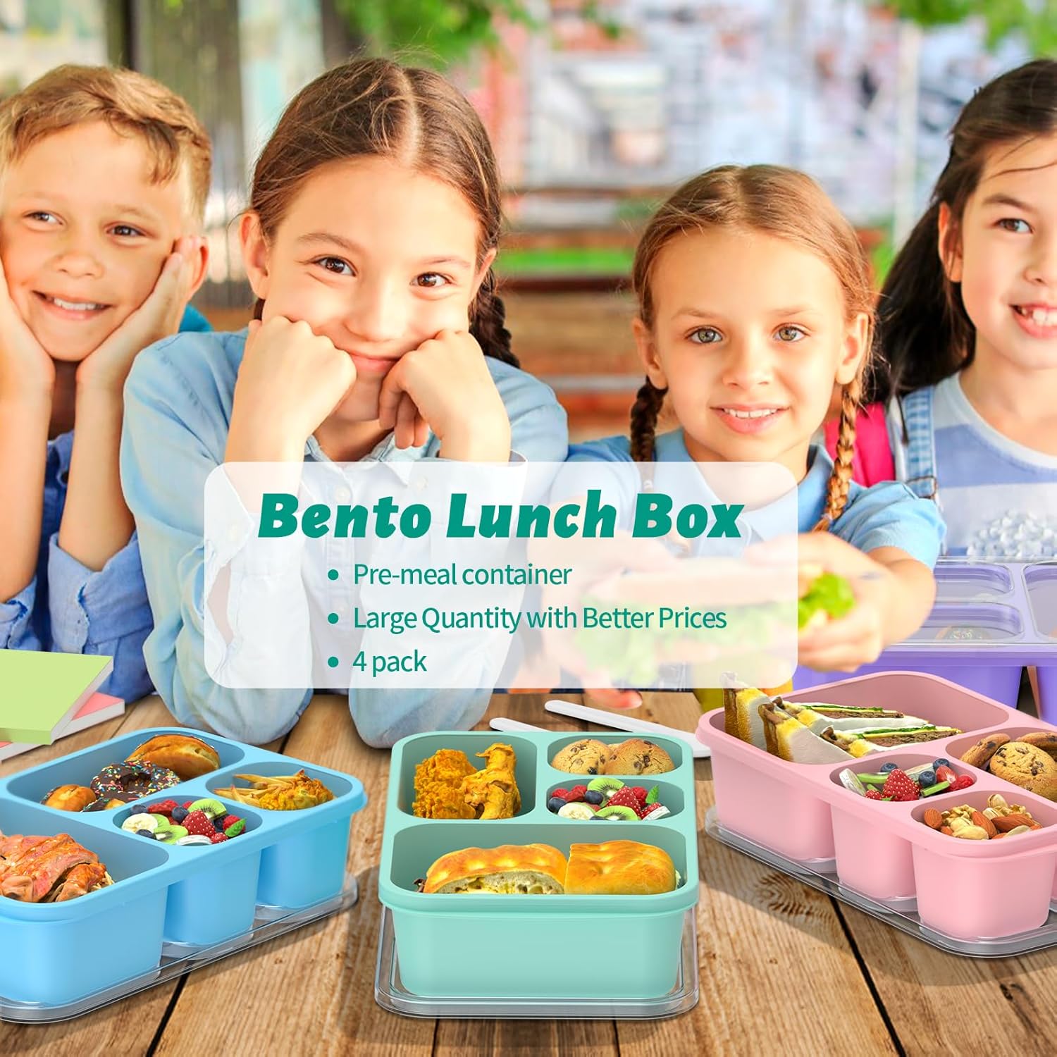 BentoBox - Set Contenants Repas Stylés 4 Pièces