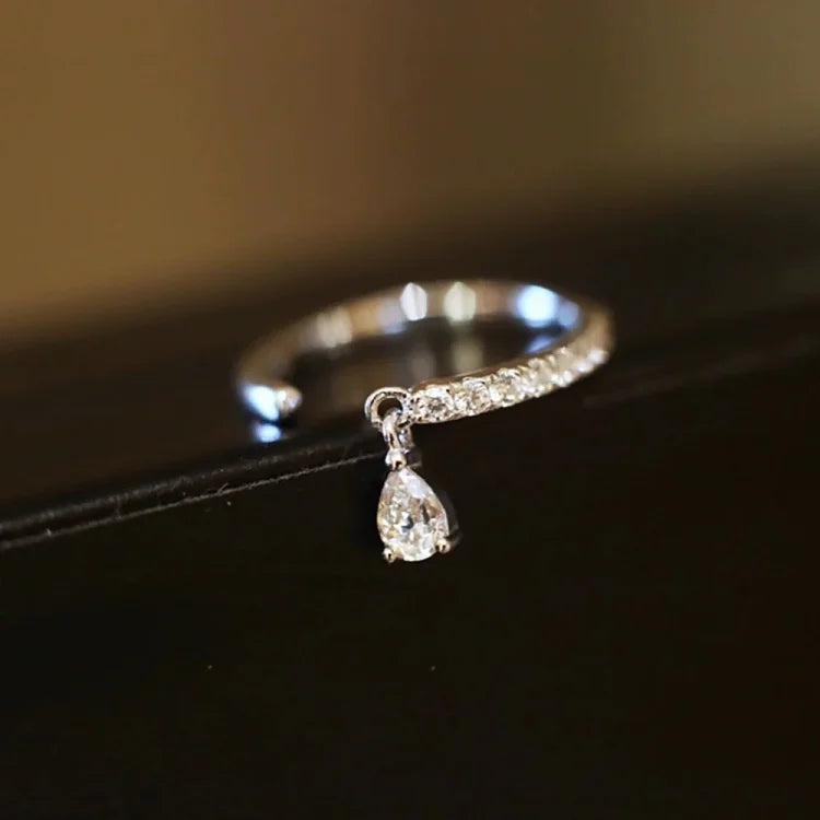 Isaline - Bague réglable goutte d'eau en argent S925