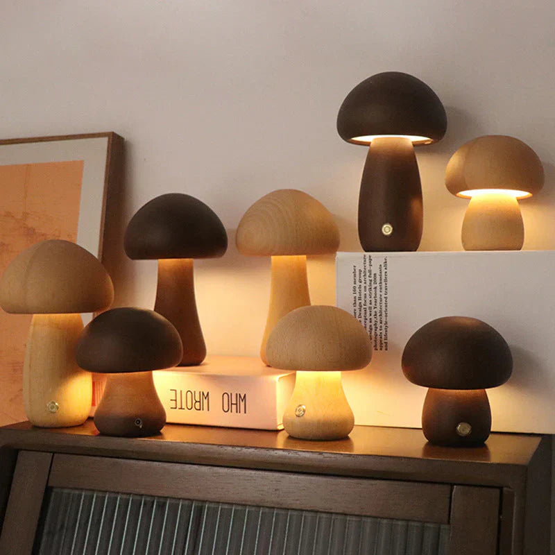 GlowShroom - Veilleuse Champignon LED en Bois