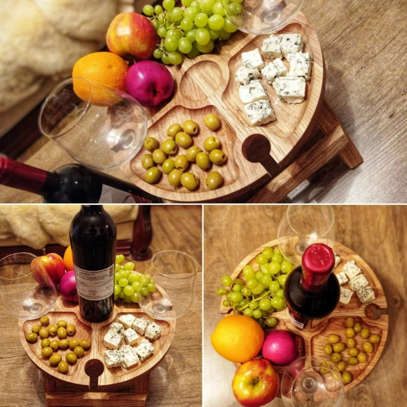 WineNest - Table de pique-nique pliable élégante pour le vin