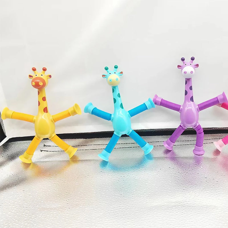 StretchGiraffe - Jouet Flexible à Ventouse pour Enfants