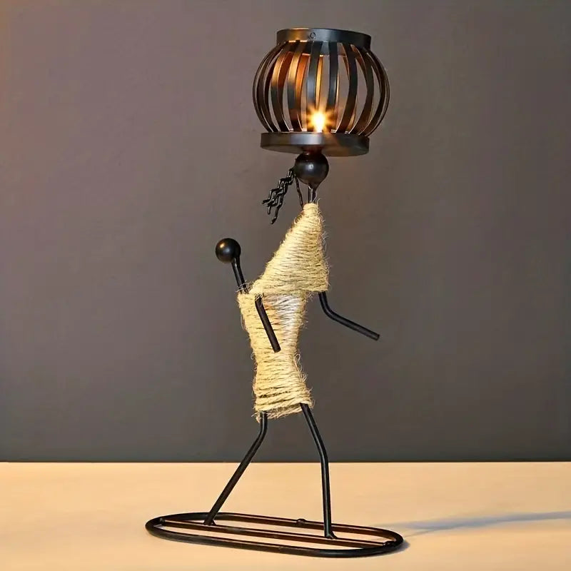 VintageMan - Bougeoir Rétro Élégant pour Intérieur