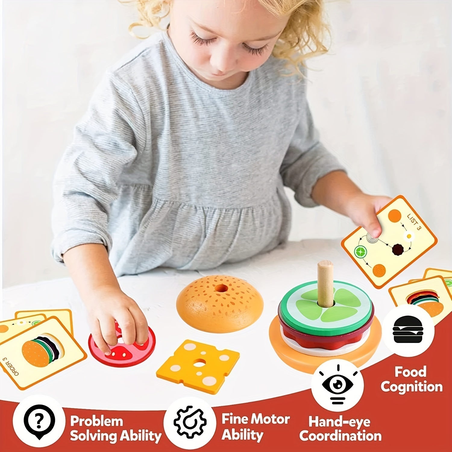 BurgerBuilders - Jouet Montessori Empilage