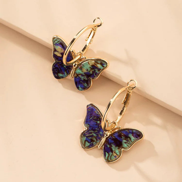 Mariposa - Boucles d'oreilles papillon dorées