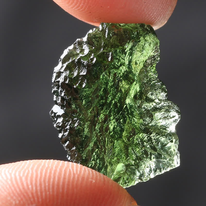 Alina - Collier pendentif moldavite verte de purification
