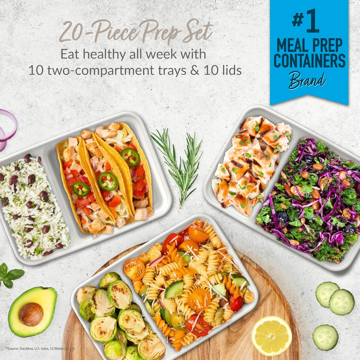 EcoBox - Set Boîtes Alimentaires 2 Compartiments