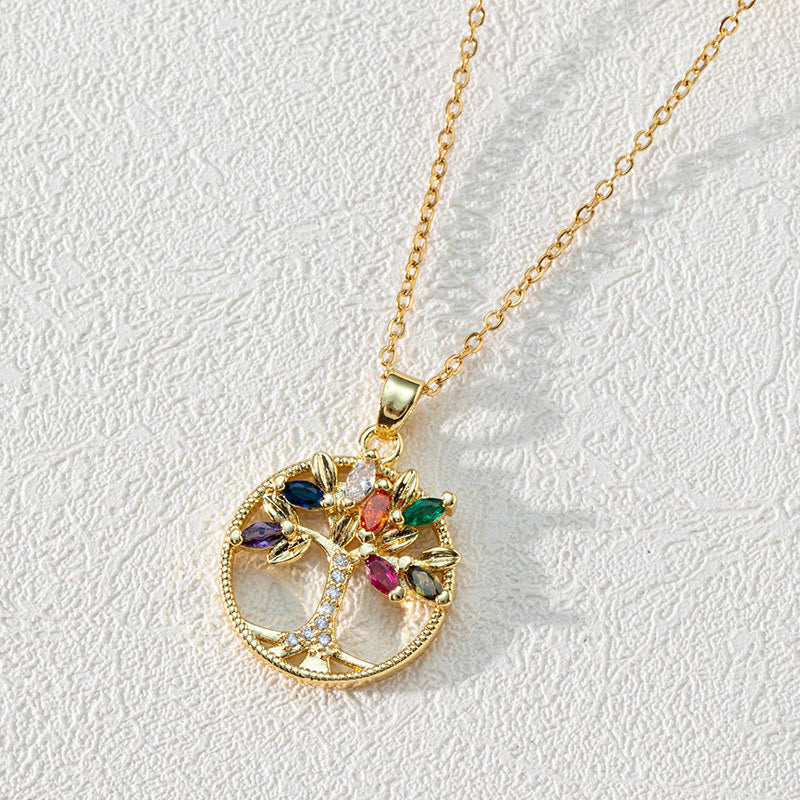 Luna - Collier pendentif arbre de vie en zircone
