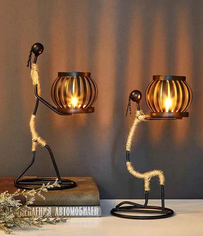 VintageMan - Bougeoir Rétro Élégant pour Intérieur