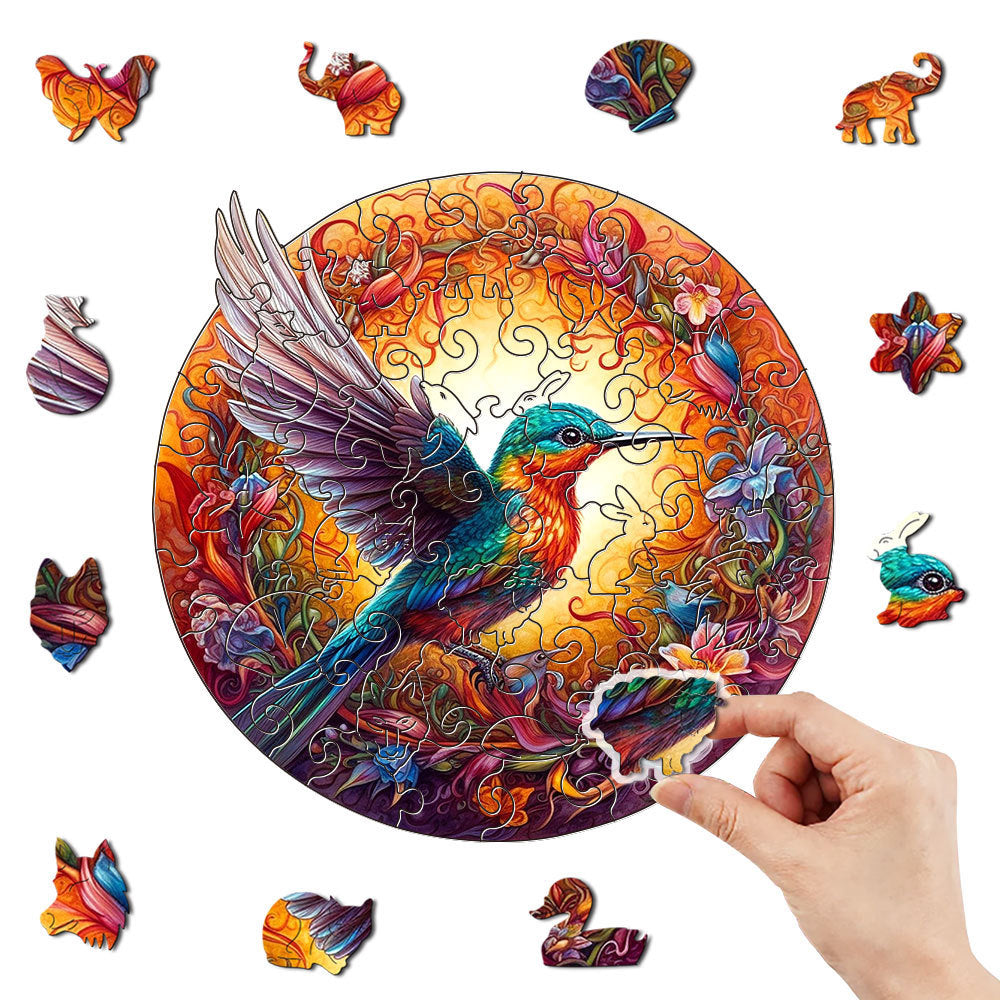 WoodenPuzzle – Art en Bois Colibri Flottant
