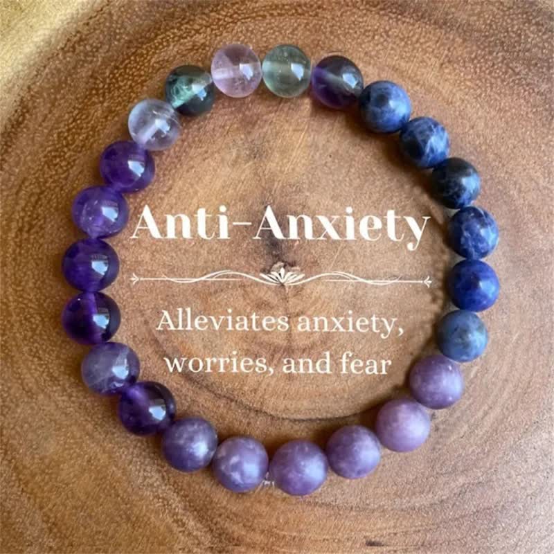 Aurora - Bracelet anti-anxiété en améthyste et lapis-lazuli