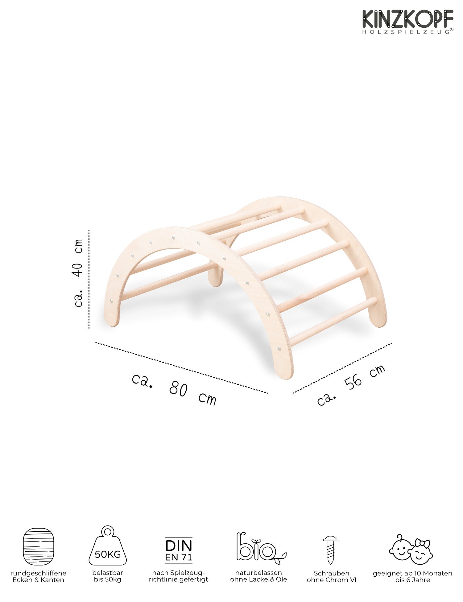 PlayClimb Arch – Arc d'Escalade en Bois pour Enfants