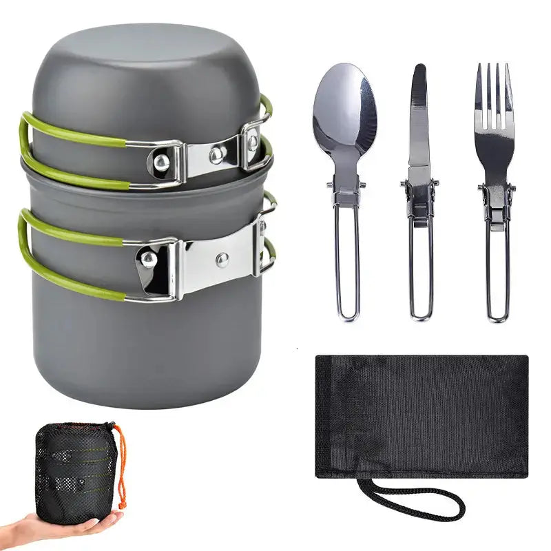 TrekChef - Set Casseroles Camping Complet avec Couverts