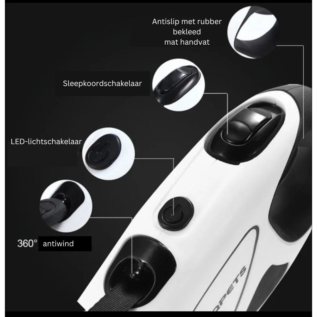 BrightLeash - Laisse Chien Rétractable LED 5/8m