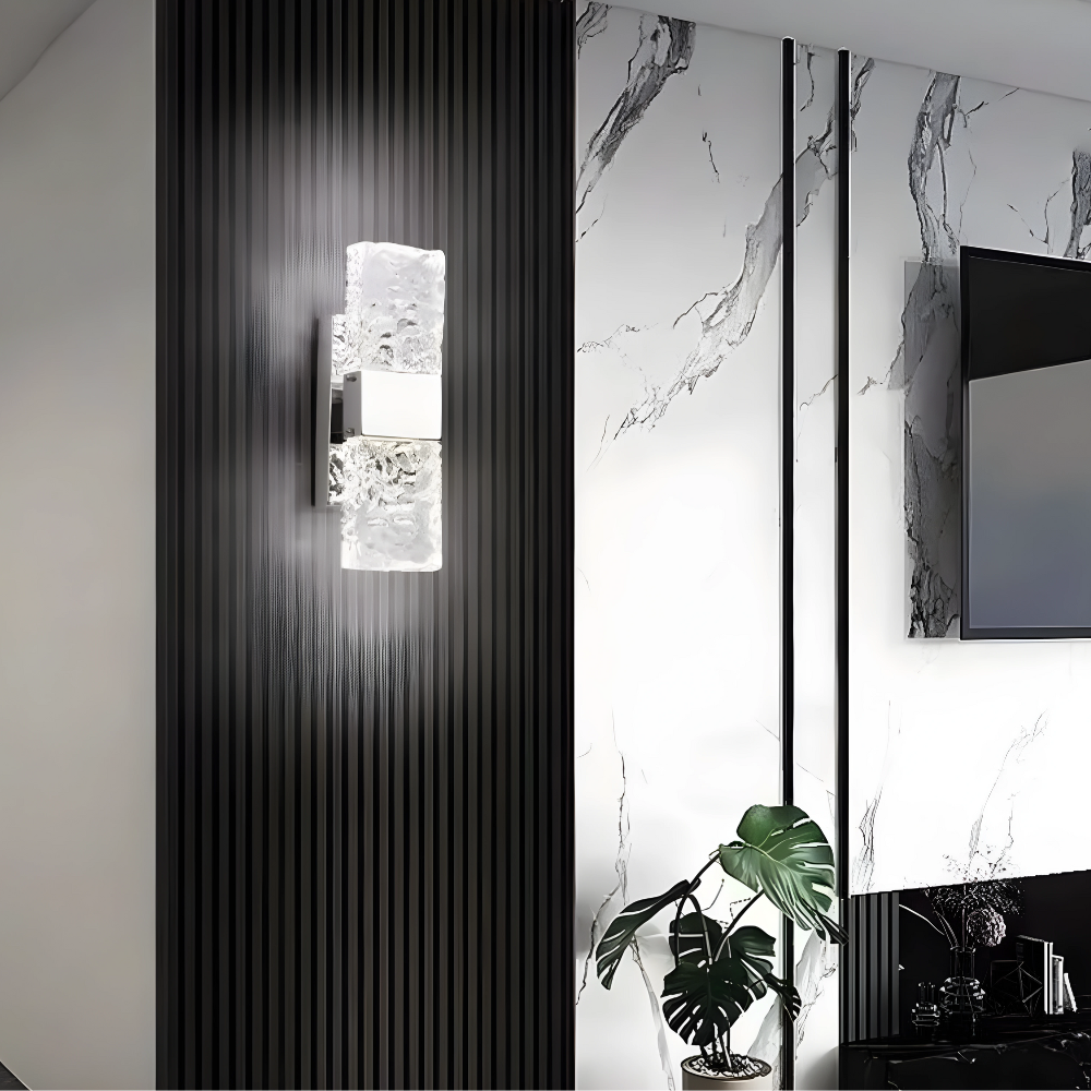 AuraLuxe | Applique Murale Design en Cristal avec Éclairage LED ? Élégance Contemporaine pour Chambre et Salon 2