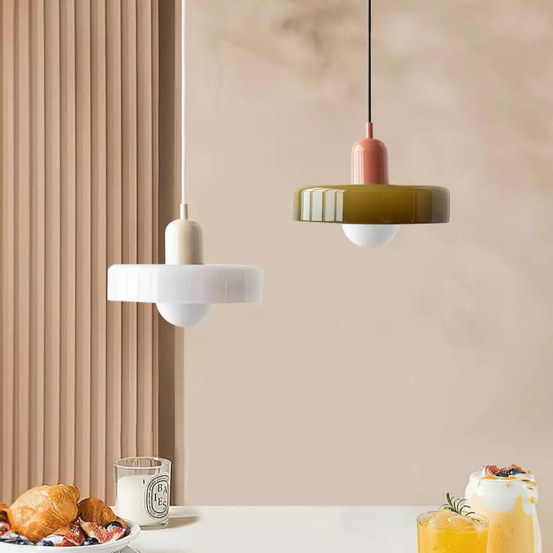 LumiVerre Bauhaus – Suspension en Verre Coloré au Design Iconique | Éclairage Artistique & Élégant