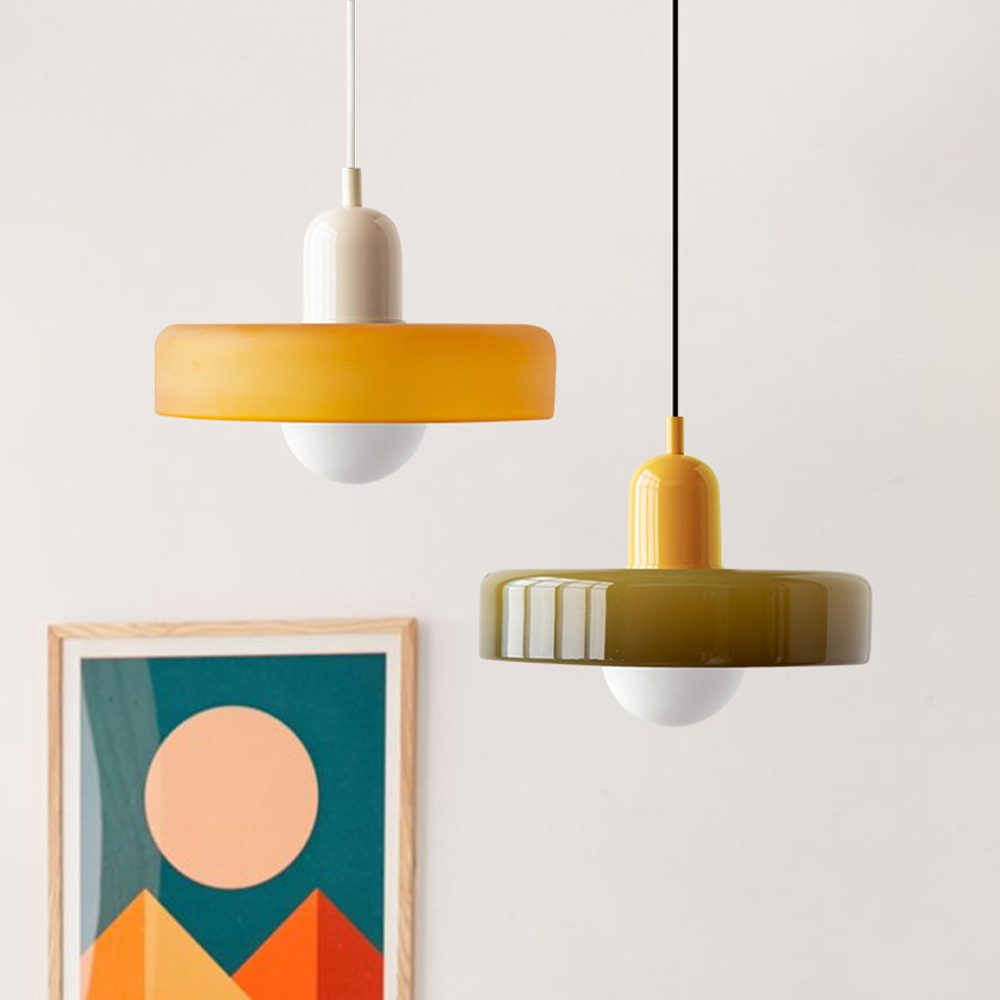LumiVerre Bauhaus – Suspension en Verre Coloré au Design Iconique | Éclairage Artistique & Élégant