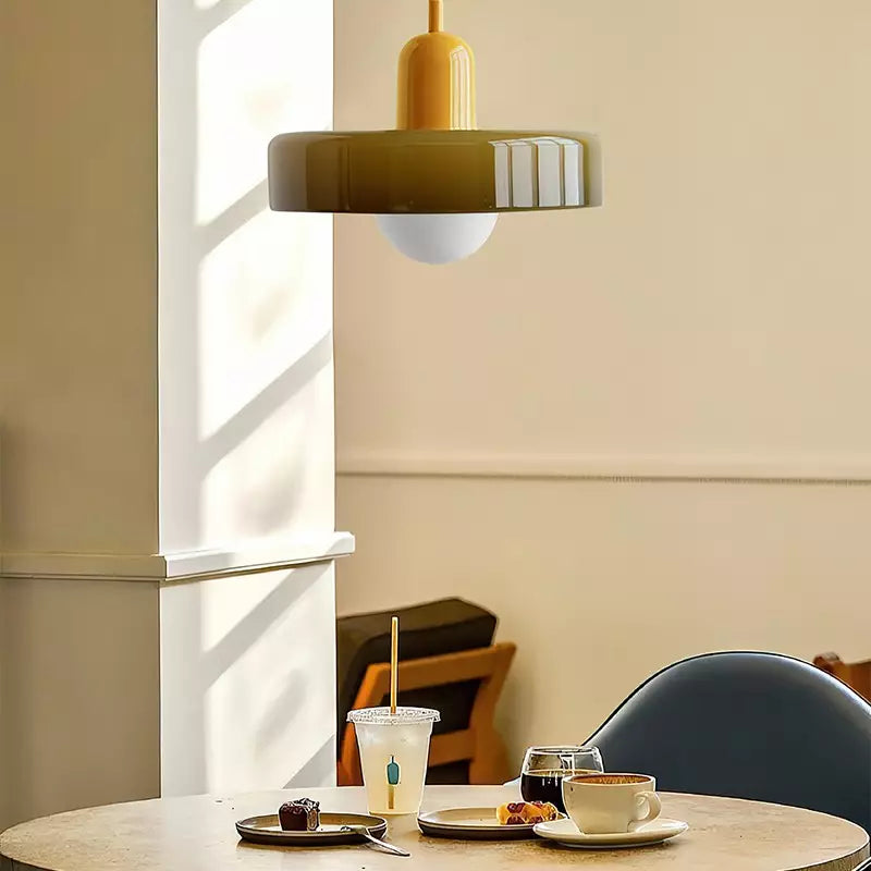 LumiVerre Bauhaus – Suspension en Verre Coloré au Design Iconique | Éclairage Artistique & Élégant