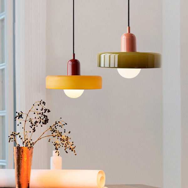LumiVerre Bauhaus – Suspension en Verre Coloré au Design Iconique | Éclairage Artistique & Élégant