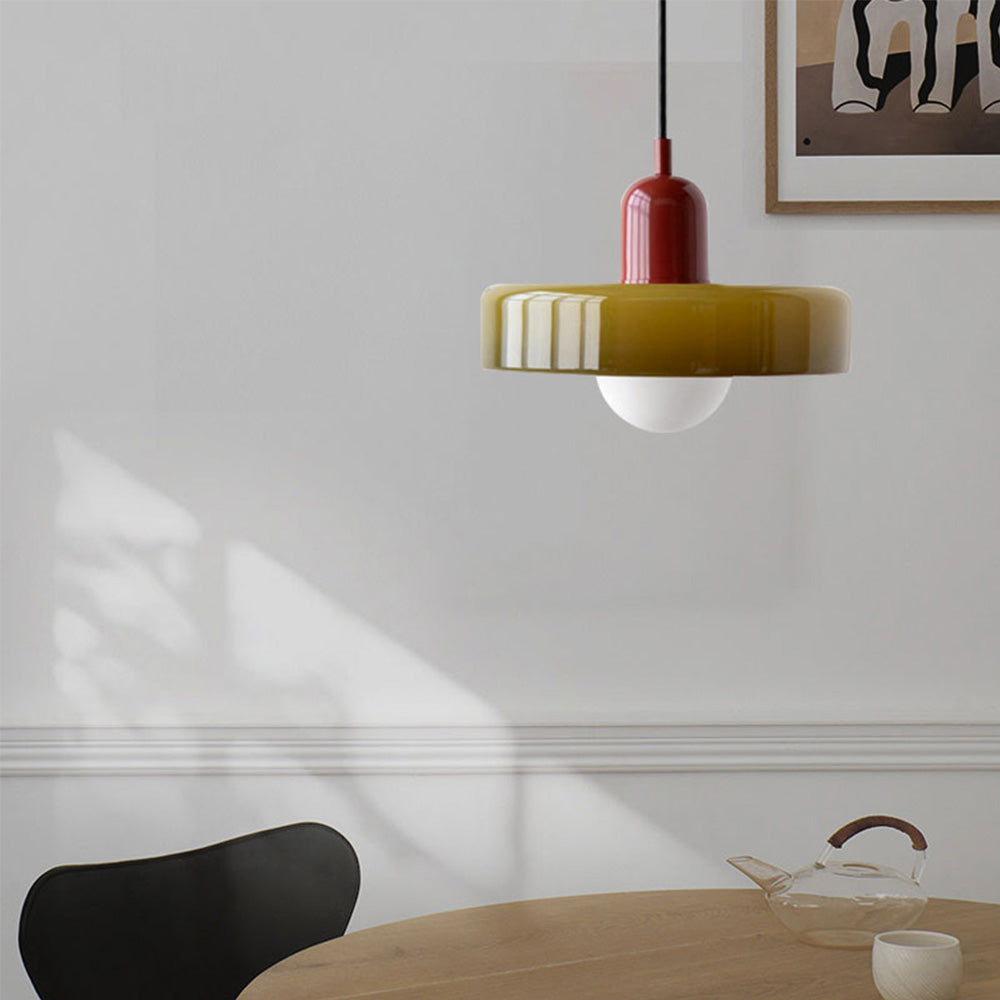 LumiVerre Bauhaus – Suspension en Verre Coloré au Design Iconique | Éclairage Artistique & Élégant