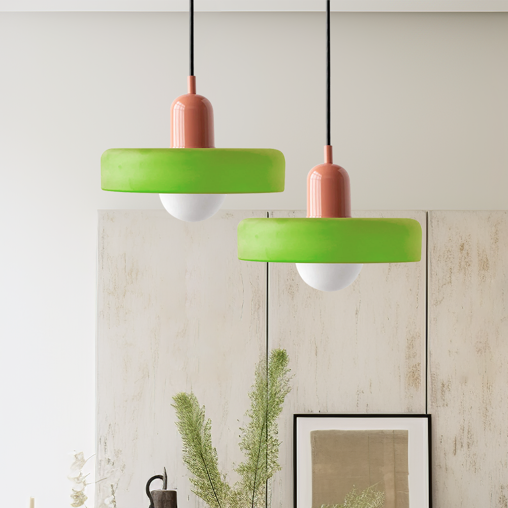 LumiVerre Bauhaus – Suspension en Verre Coloré au Design Iconique | Éclairage Artistique & Élégant