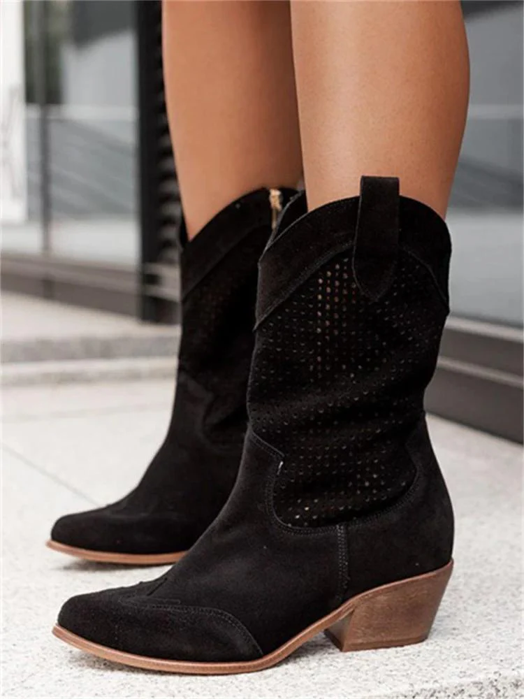 Bottes Noires Femme - Élégance Western avec Confort Optimal pour l'Été 3