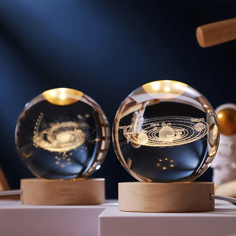 Boule de Cristal Lumineuse | Décoration d'Intérieur avec Gravure 3D | Ambiance Envoûtante pour Votre Maison 1