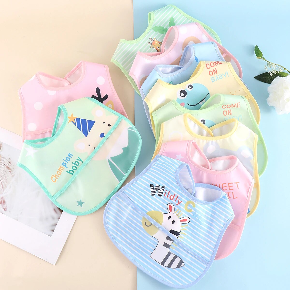 AquaGuard - Set 5 Bavoirs Bébé Réglables