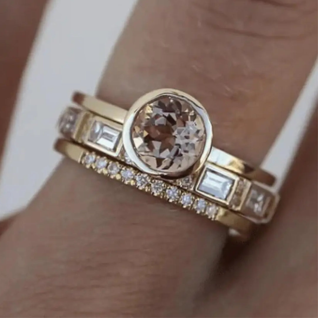 Eliana Bague Or Vintage – Cristaux Scintillants Élégance