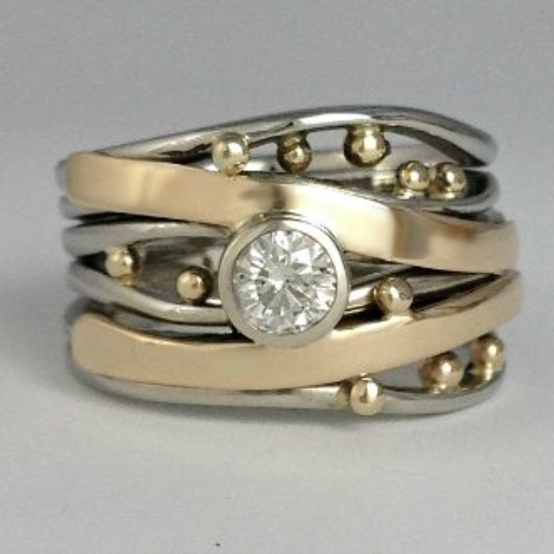 Ameline Bague Or Vintage – Zircone Serties Raffinement