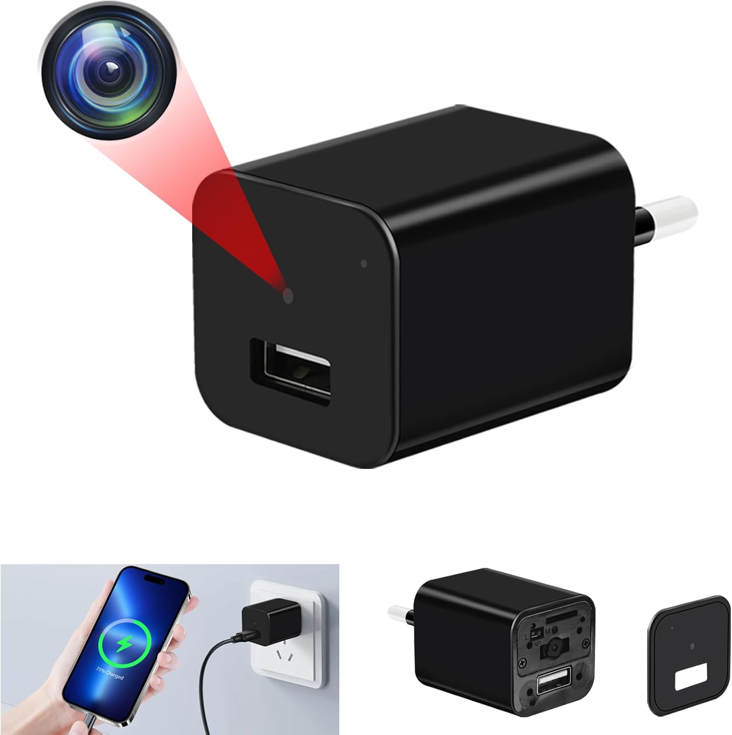 Caméra Espion | Adaptateur Discret avec Enregistrement HD 1080P | Surveillance Cachée pour Sécurité Optimale 3