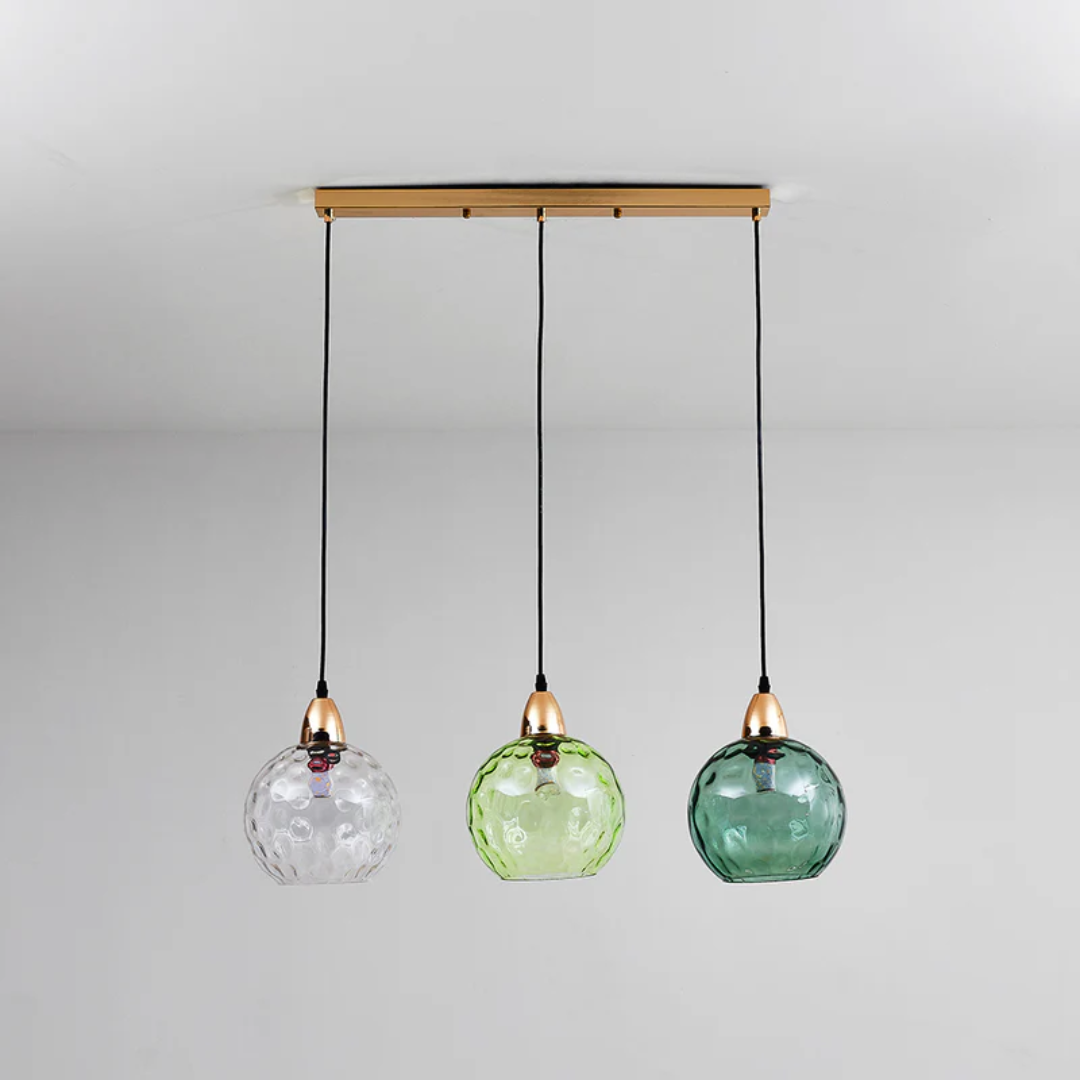 CascadeLumière | Élégante Suspension en Verre avec 3 Lampes LED 1