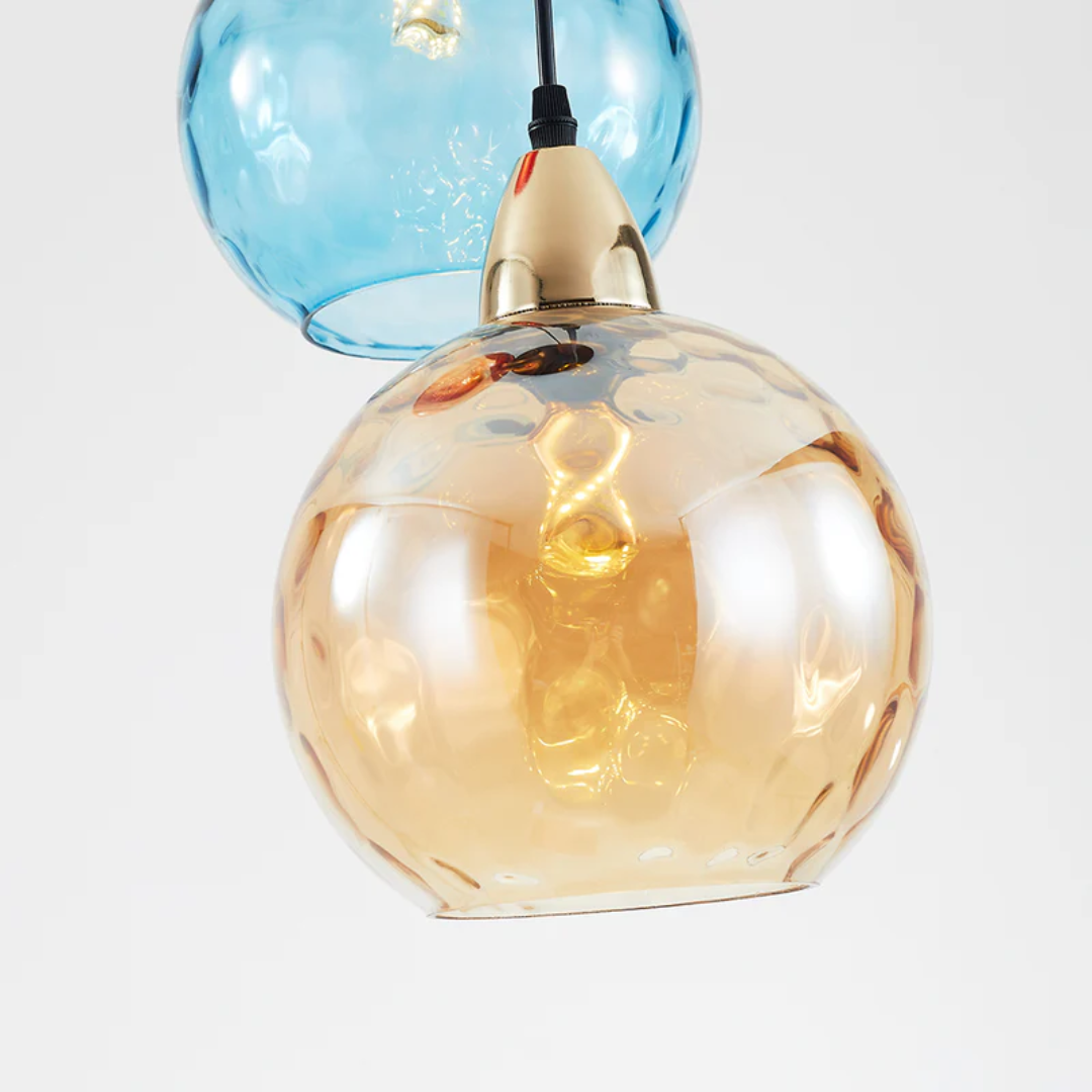 CascadeLumière | Élégante Suspension en Verre avec 3 Lampes LED 8